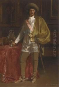 A Cavalier In An Interior by Allan Stewart