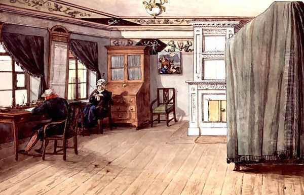 Neo-Classical Writing Room with an Elderly Couple, 1820 - view 1