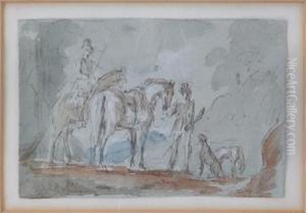 Horses, Riders And Dogs - view 1
