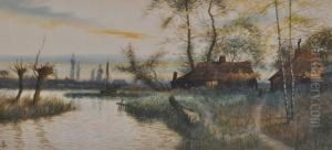 Sunset River Scene "thornton,
Burton Upon Umber" by James Lawson Stewart