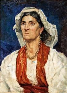 Woman With Red Scarf And White Headdress Woman With Red Scarf And White Headdress