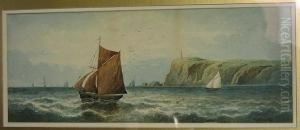 Fishing Boats Off Bradee (sic) Head, Isle Of Wight by William Stewart