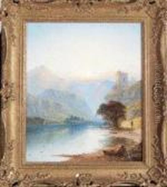Invergarry Castle, Loch Ness With Anglers In The Foreground - view 1