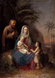 Hl. Familie Mit Johannesknaben by Sebastian Stief