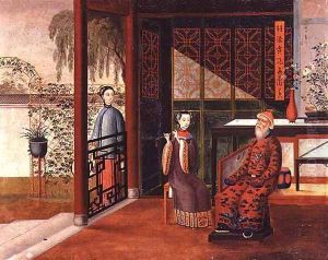 Flute recital in a garden room by Anonymous Artist