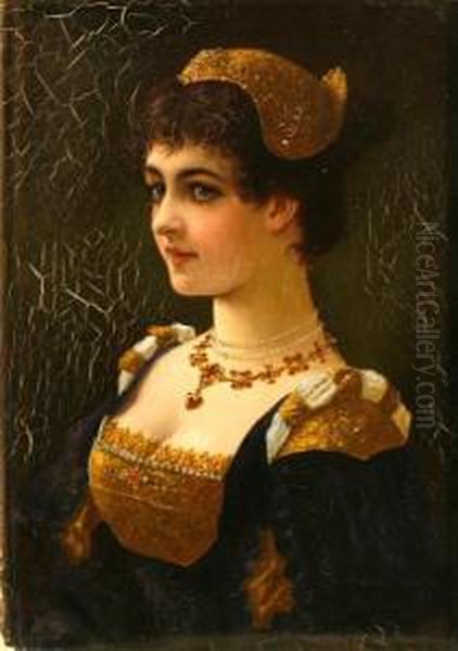 A Portrait Of A Young Woman In Historical Costume - view 1