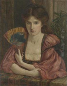Self Portrait In Medieval Dress by Maria Euphrosyne Spartali, later Stillman