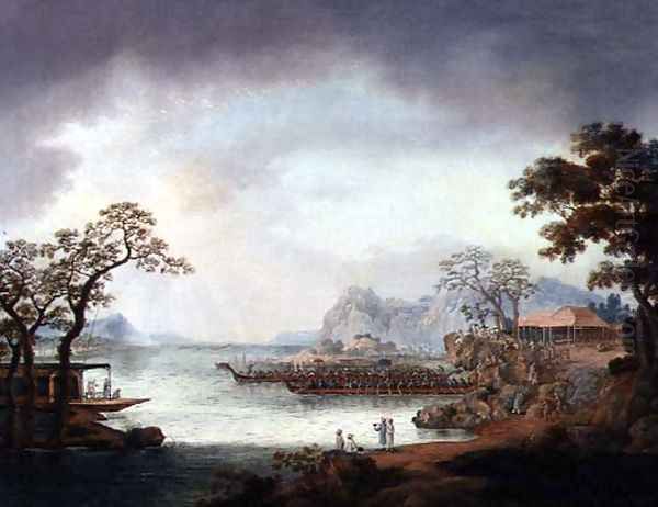 Chinese Ceremonial Barges Off a Rocky Coastline, c.1850 - view 1