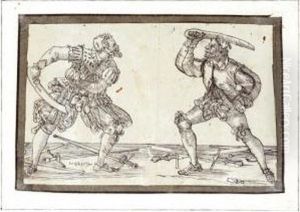 Two Swordsmen Fighting