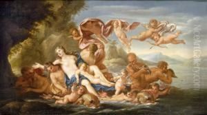 Aphrodite Tritonokkal, Nimfakkal Es Amorettekkel by Moritz Stitz