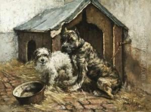 Twee Honden by Jan Baptiste, Jan Stobbaerts