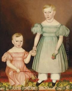 Portrait Of Two Children by Joseph Whiting Stock