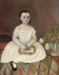 Young Girl In White Dress by Joseph Whiting Stock