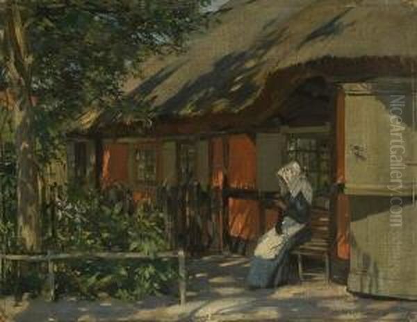 Strickende Frau Vor Der
Bauernkate. - view 1