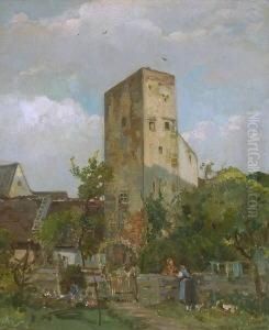 Plauderei An Der Stadtmauer.