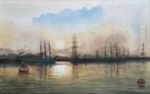 Evening, Newcastle Nsw by Ernest D. Stocks