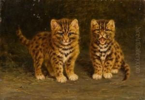 Zwei Getigerte Katzchen by Minna Stocks
