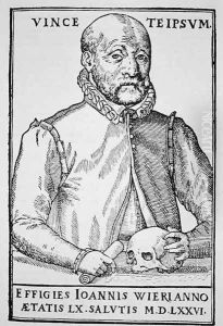 John Wier (1516-88) copy of an illustration from 'De Lamiis Liber, Basel 1577, used in a History of Magic, published late 19th century by Anonymous Artist