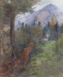 Der Hubertushirsch by Carl Siegfried Stoitzner