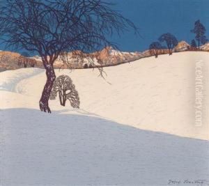 "high Mountains In Winter" And "view Of Tauern"