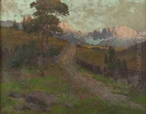 Abendsonne Uber Rosengartengruppe In Sudtirol by Konstantin Stoitzner