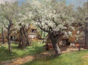 "bauernhauser In WallernOo-fruhling" by Konstantin Stoitzner