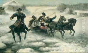 Winterliche Brautfahrt by Petr Pjotr Stojanow