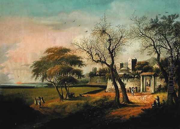 Figures in a Winter landscape, c.1850 - view 1