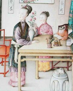 Detail from imperial Canton panel, Qianlong period, 1736-95 by Anonymous Artist