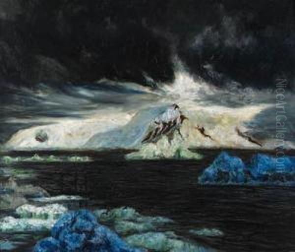 Ship Amid Ice Floe, Greenland - view 1
