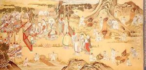 Extractive metallurgy workers at work in the presence of the emperor by Anonymous Artist