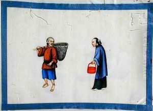 Noblewoman and a peasant fisherman, 1850s by Anonymous Artist