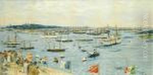 Internationale Flottenscham Auf Dem Kieler Hafen Am 21sten Juni 1895 Sur Erinnerung An Die Eroffnung Des Kaiser Wilhelm-kanals by Fritz Stoltenberg