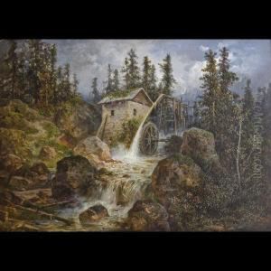 Paesaggio Con Mulino by Ignaz Stolz