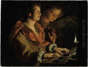 Stomer Saint Cecilia And The Angel by Matthias Stomer