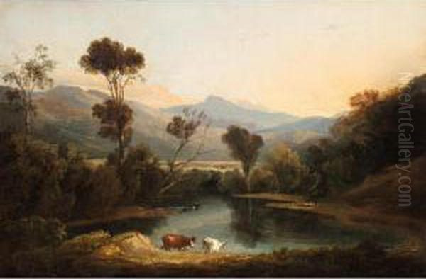 A View Near Bedgellert, Wales, At Dusk - view 1