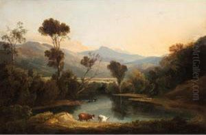 A View Near Bedgellert, Wales, At Dusk by Coward, Mrs. Stone
