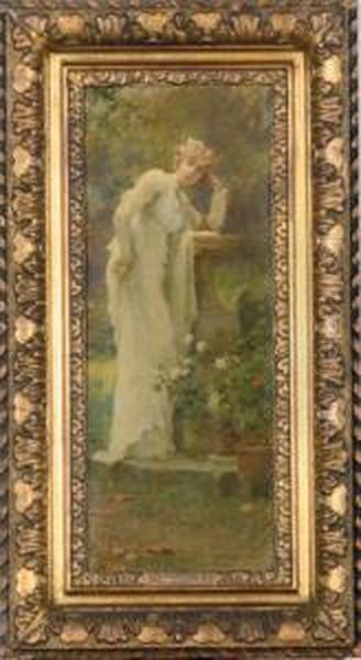 Lady Resting On A Sundial - view 1