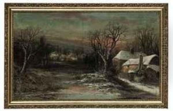 Cottages In A Snowy Landscape - view 1