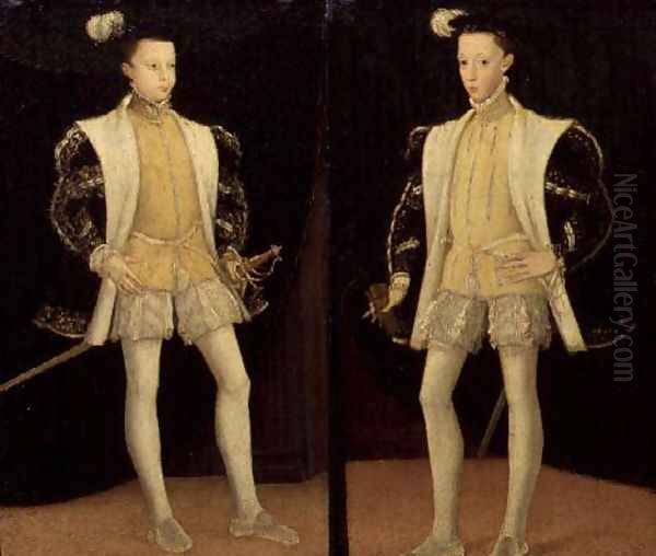 Left to right Francis II (1544-60) and Charles IX (1550-74) of France - view 1