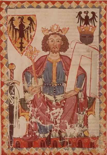 MS. Pal. germ. 848 King Henry, illustration from the Manasse Codex, a collection of courtly love songs, probably from Zurich, c.1300-20 - view 1