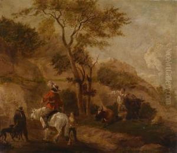 Horsemen And Shepherds In A Landscape - view 1