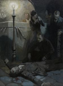Curse Of The Golden Cross, Magazine Illustration by Herbert Morton Stoops