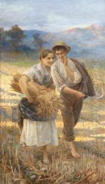 Boy And Girl In Field - view 1