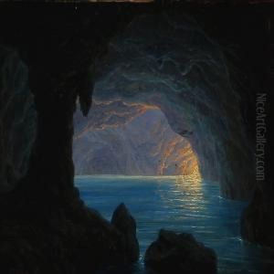 The Blue Grotto Of Capri by Frederik Ludwig Storch