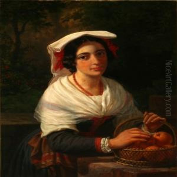 An Italian Womanwith Oranges - view 1