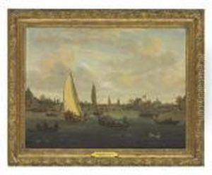 A View Of The Amstel, Amsterdam by Abraham Storck
