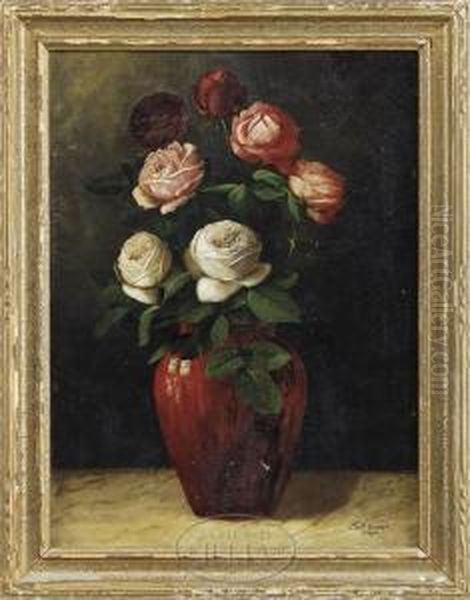 Redvase Of Roses - view 1