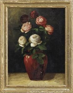 Redvase Of Roses by Charles Storer