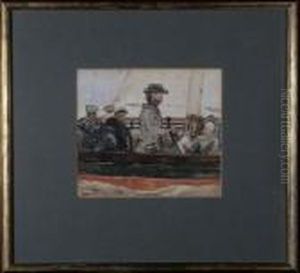 Figures On Board The Sailing Boat Buffalo Girl